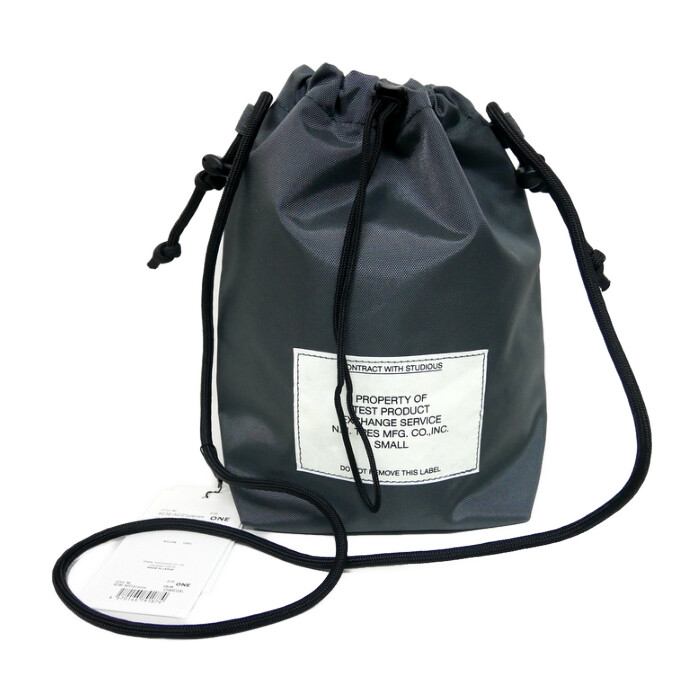 N.HOOLYWOOD TEST PRODUCT EXCHANGE SERVICE 国内正規 STUDIOUS EX DRAWSTRING BAG ドローストリングバッグ 巾着バッグ ナイロンポーチ 9236-AC01 CHARCOAL チャコール グレー ONE FREE【中古】｜Another Value店
