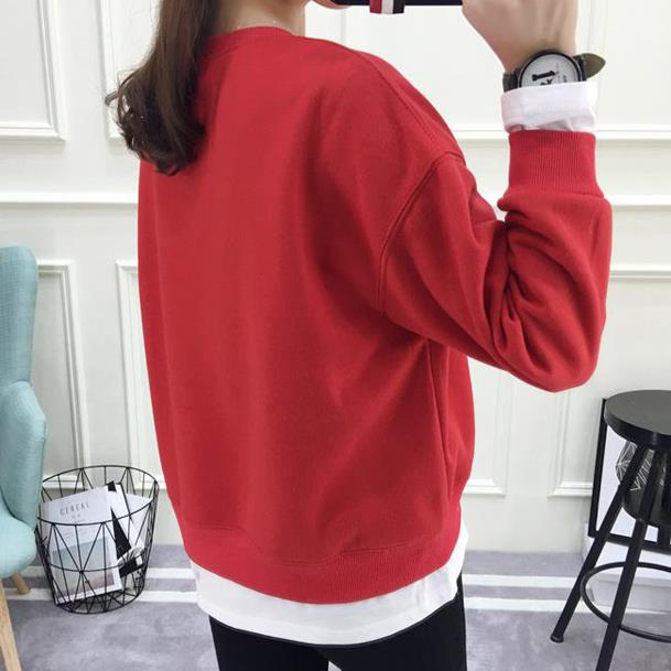 楽天市場 スウェット フェイク レイヤード レディース コーデ 着こなし 裏起毛 無地 かわいい 冬 春 黒 赤 青レッド ブラック ブルー フリーサイズ トレーナー コーデ風 ゆったり コーデ レディース コーディネート 春 あす楽 冬 秋 秋冬 あのーる ぽー