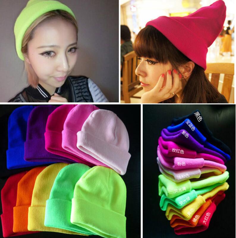 楽天市場】無地 ニットキャップ【ロングタイプ ネオンカラー