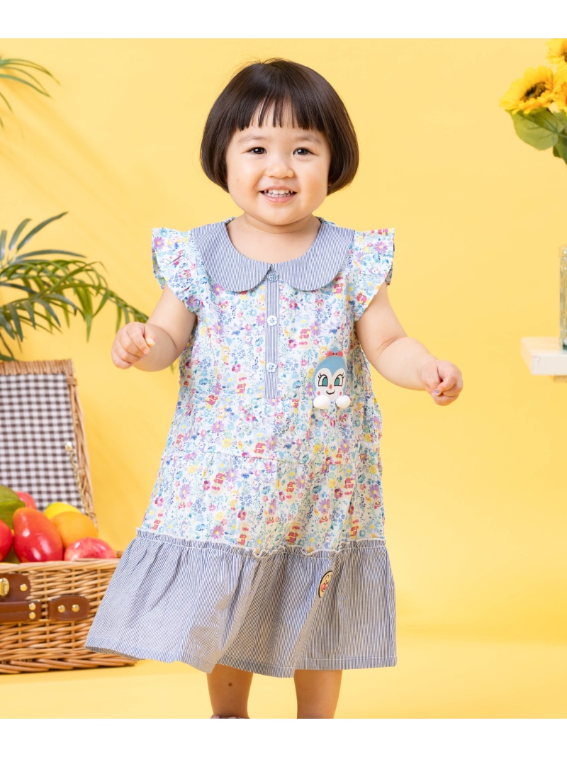 ANPANMAN KIDS COLLECTION/(K)ひょっこりアップリケワンピース ANPANMAN KIDS COLLECTION アンパンマンキッズコレクション ワンピース・ドレス ワンピース ブルー ピンク【送料無料】[ Fashion]｜ANPANMAN KIDS COLLECTION