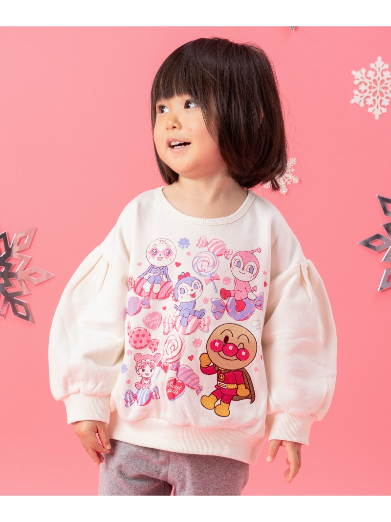 ANPANMAN KIDS COLLECTION/(K)アンパンマン刺繍キャンディトレーナー ANPANMAN KIDS COLLECTION アンパンマンキッズコレクション トップス スウェット・トレーナー ホワイト【送料無料】[Rakuten Fashion]画像