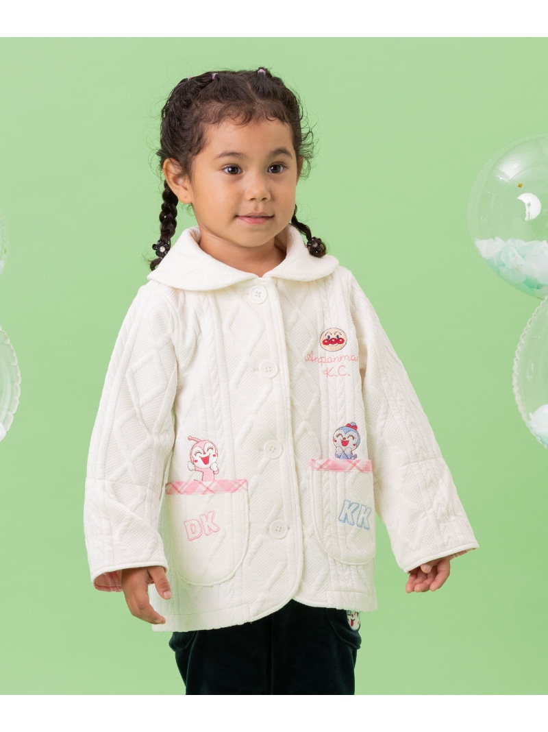 ANPANMAN KIDS COLLECTION/(K)ヘチマ襟キルト刺しゅう上衣 ANPANMAN KIDS COLLECTION アンパンマンキッズコレクション ジャケット・アウター 上衣・前掛け 米国海軍 白いこと【貨物輸送無料】[ Fashion] キッズ・ベビー・マタニティ-コート・ジャケット-キッズファッション