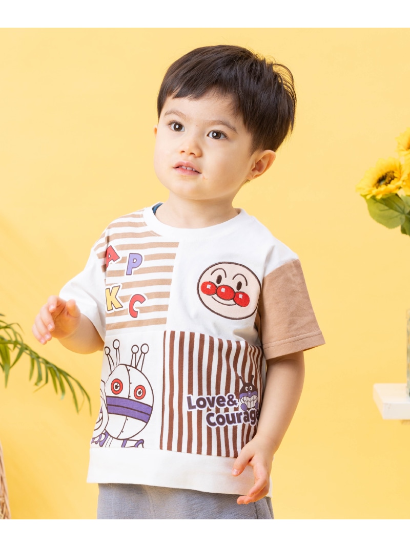 ANPANMAN KIDS COLLECTION/(K)パッチワーク半袖Tシャツ ANPANMAN KIDS COLLECTION アンパンマンキッズコレクション トップス カットソー・Tシャツ ブルー ブラウン【送料無料】[ Fashion]