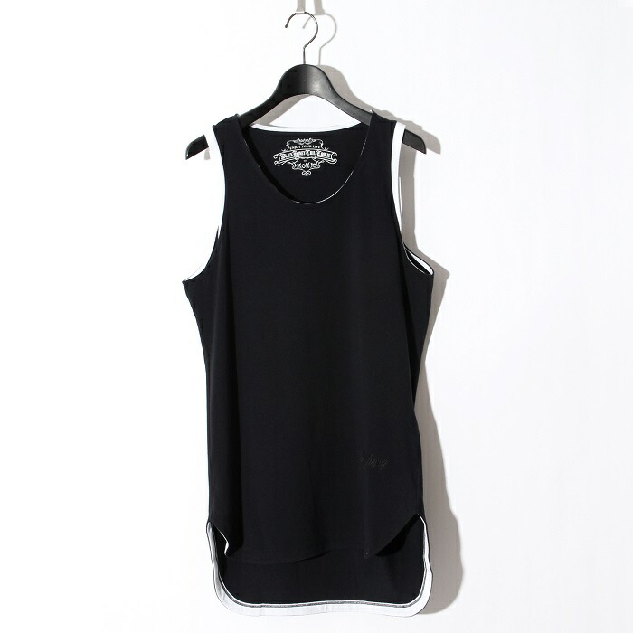 2905104/BLACK HONEY CHILI COOKIE/Switching Sleeve Crew Neck/タンクトップ/ノースリーブ/抗菌素材/BLACK/ブラック/黒
