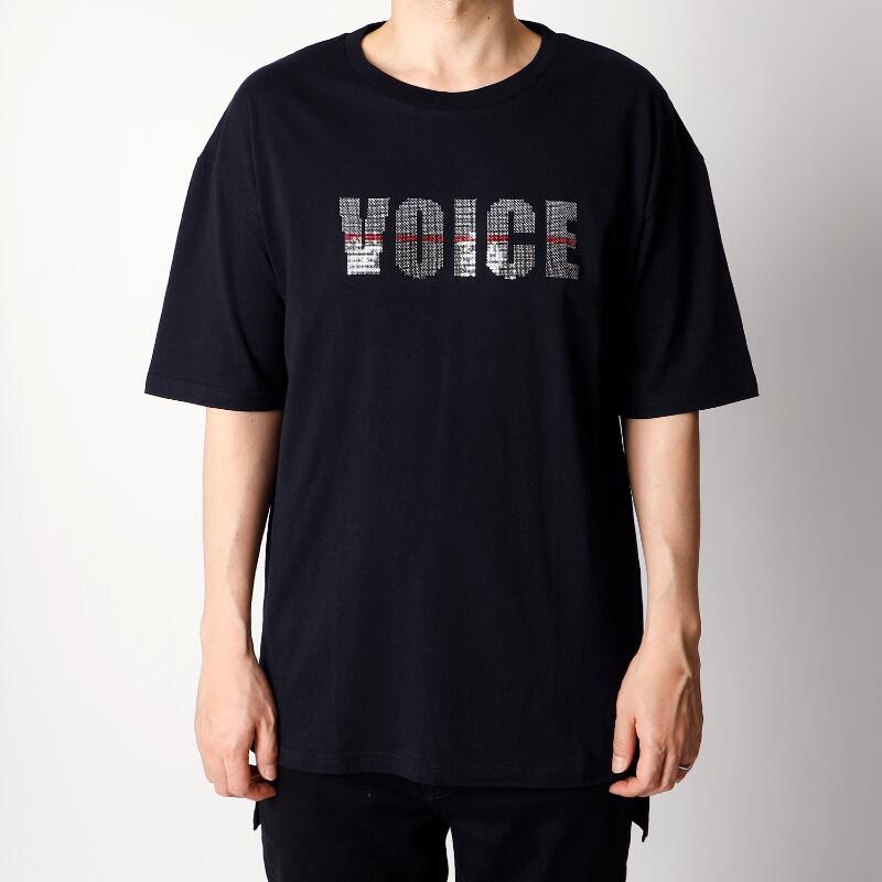 ys YUJISUGENO / イース ユウジスゲノ / 220210109 / Sequin Embroidery Hemstep Big T / VOICE / BLACK / TOPS / 刷り上げるプルオーバー / スパンコール