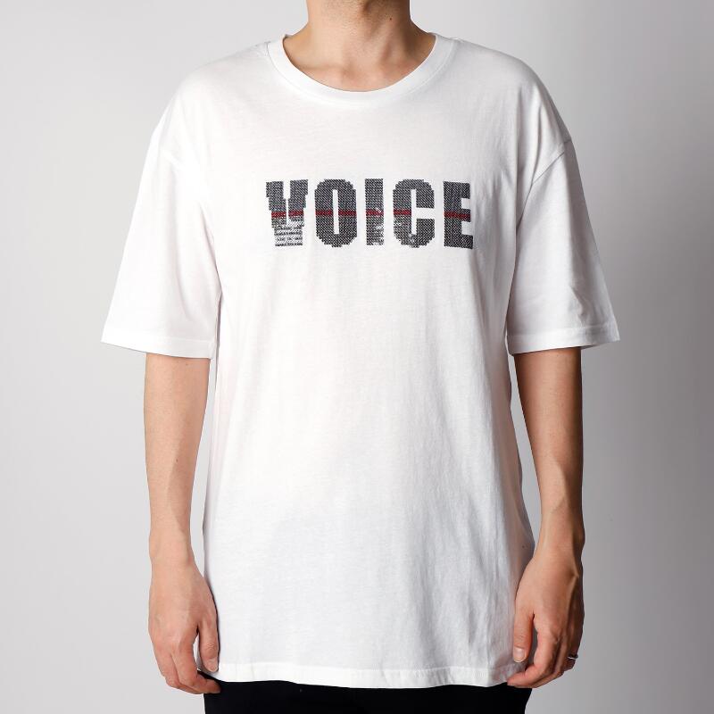 ys YUJISUGENO / イース ユウジスゲノ / 220210109 / Sequin Embroidery Hemstep Big T / VOICE / WHITE/ TOPS / 刷り上げるプルオーバー / スパンコール