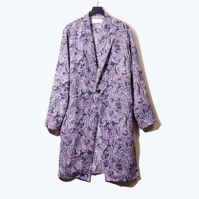 520131002 / ADULT YUJISUGENO/ペイズリーパターンロングシャツジャケット/PURPLE