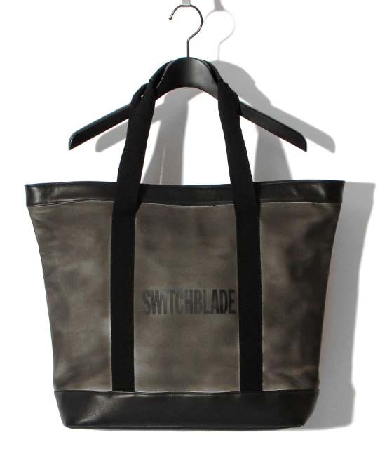 SWITCHBLADE/スイッチブレード/1201701/SPRAYED CANVAS TOTE BAG (with POUCH)/BLACK BLACK