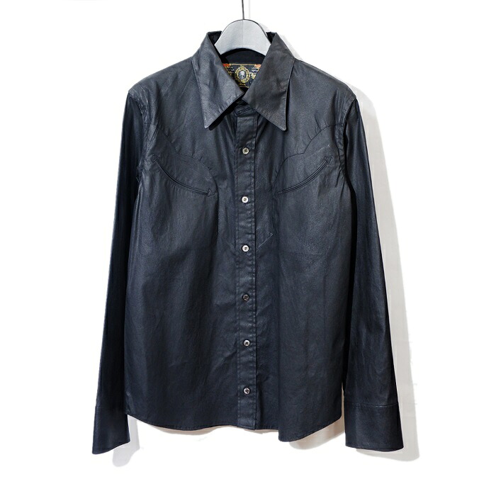 Roen/78136001/CRACK COATING SHIRT/BLACK/ブラック/シャツ/ロエン|ANRE-R SALON
