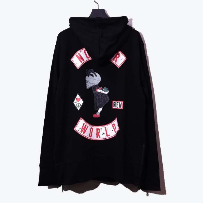 72047003 / Roen/ロエン/NO WAR PO/PARKA/SWEAT/スウェット/パーカー/プルオーバー/BLACK/ブラック/黒/新作