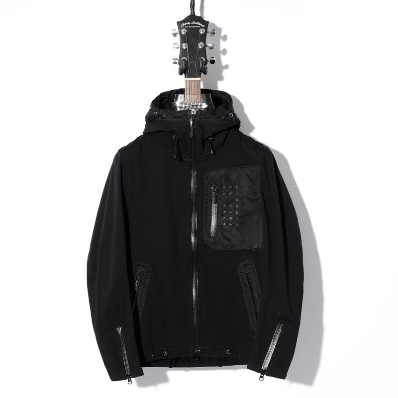 Cherry Sunburst / 1161B002MD / T/C MOCKRODY NYLON COMBINATION HOODIE / C:BLACK / チェリーサンバースト / TOPS /トップス