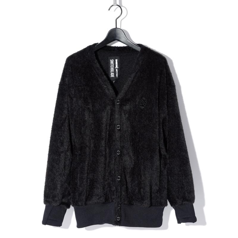 SWITCHBLADE / スイッチブレード / 1501123 / SB METALLIC LOGO SHAGGY CARDIGAN / BLACK / HYDE / ハイド / TOPS