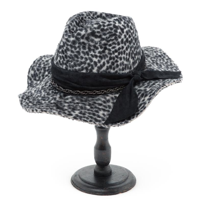 triangles hat / tgh-124 / Gray Leopard Leather Chain Hat / GRAY / トライアングルズハット / チェーン店かぶり笠 / HANDMADE / かぶり笠 / UNISEX / ユニ一発やる