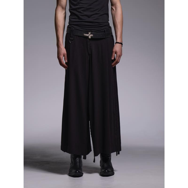 kiryuyrik / キリュウキリュウ/ KV-HP37-911 / Crape SharringWideTuckSlacks / Black|ANRE-R SALON
