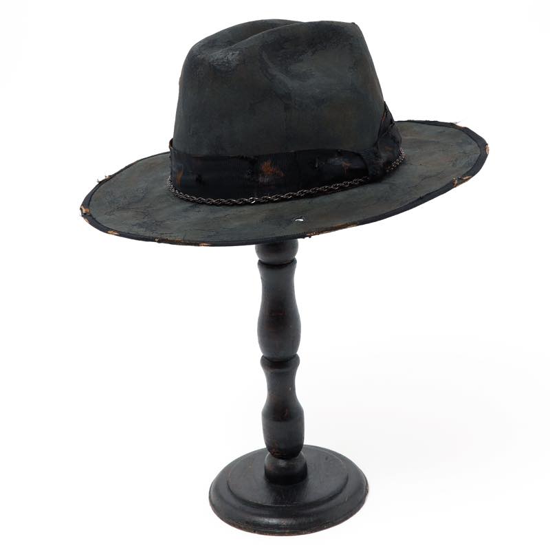 triangles hat / tgh-133 / Charcoal Metal Chain Western Hat / CHARCOAL / トライアングルズハット / ウェスタンハット / HANDMADE / 帽子 / UNISEX / ユニセックス