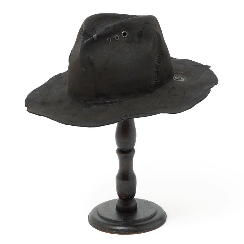 triangles hat / tgh-138 / Charcoal Stitch Fedora Hat / CHARCOAL / トライアングルズハット / フェドラハット / HANDMADE / かぶり笠 / UNISEX / ユニ一発やる