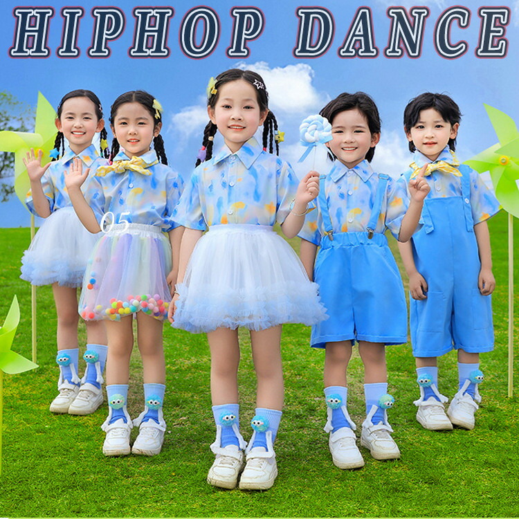 楽天市場】青 タイダイ柄 チア チアガール キッズ ダンス衣装 半袖