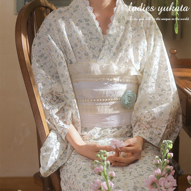 レース 浴衣 レディース 大人 中学生 高校生 単品 セット 帯 ゆかた yukata 作り帯 白 ホワイト 女性 女の子 洗える レトロ 街着 お出かけ お稽古 ショッピング お祭り 文化祭 花火 お花見 かわいい おしゃれ 寝巻き 部屋着 プレゼント かっこいい 20代 30代 40代 50代 S M