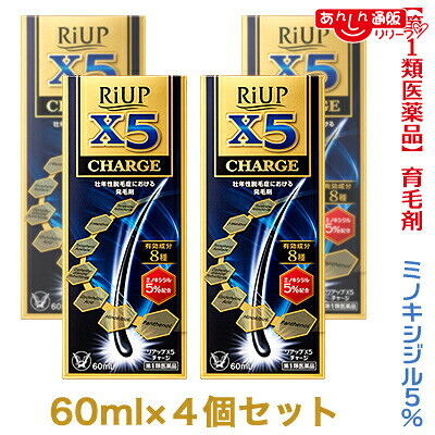 【第1類医薬品】 【お得な４個セット】 【大正製薬】リアップＸ５チャージ ６０ｍｌ 発毛剤・育毛剤および脱毛（抜け毛）の進行予防
