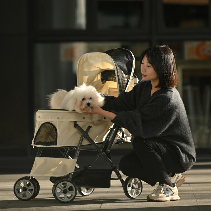 即納【1年保証】ペットカート 対面式 折りたたみ 多頭 中型犬 小型犬 猫 2way 軽量 組立簡単 工具不要 介護用 ドッグカート ペットバギー 犬 猫 動物 ペット用品|安心生活雑貨店