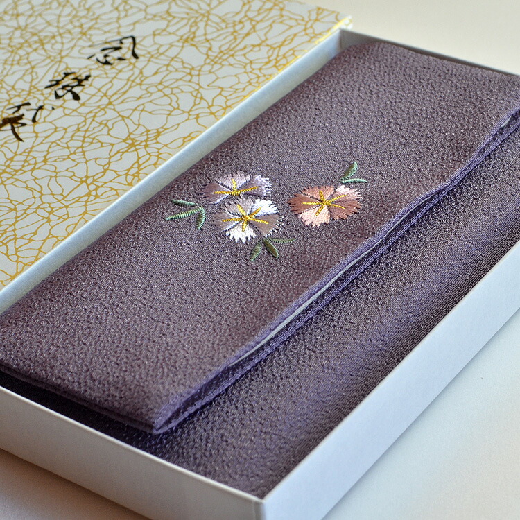 楽天市場】【京都念珠入れ・袋タイプ】ちりめん刺繍入数珠袋〔茶色・秋