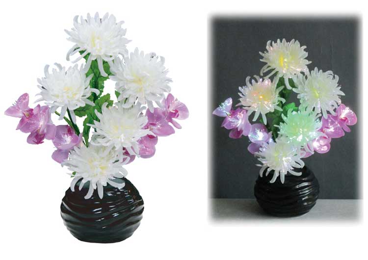 楽天市場】ルミナスLED「紫睡蓮」〔PC製〕高さ55cmすっきりコード巻