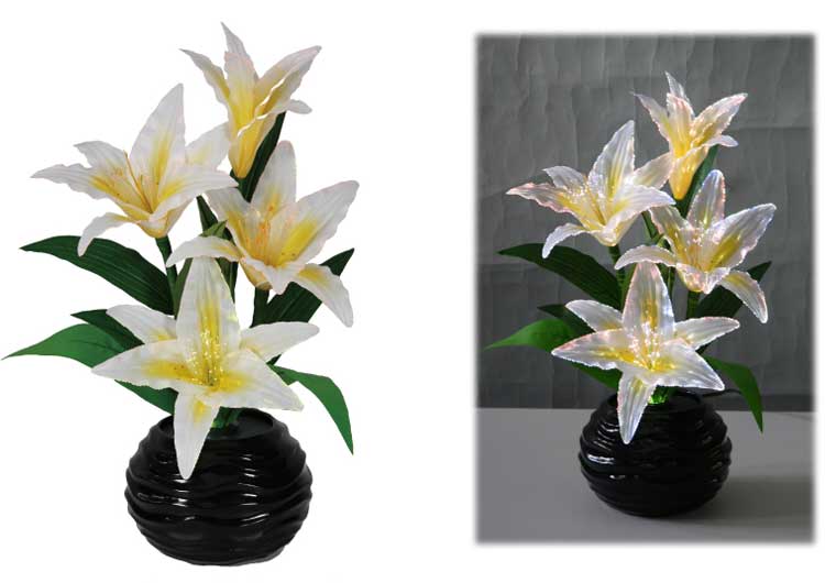 楽天市場】ルミナスLED「紫睡蓮」〔PC製〕高さ55cmすっきりコード巻