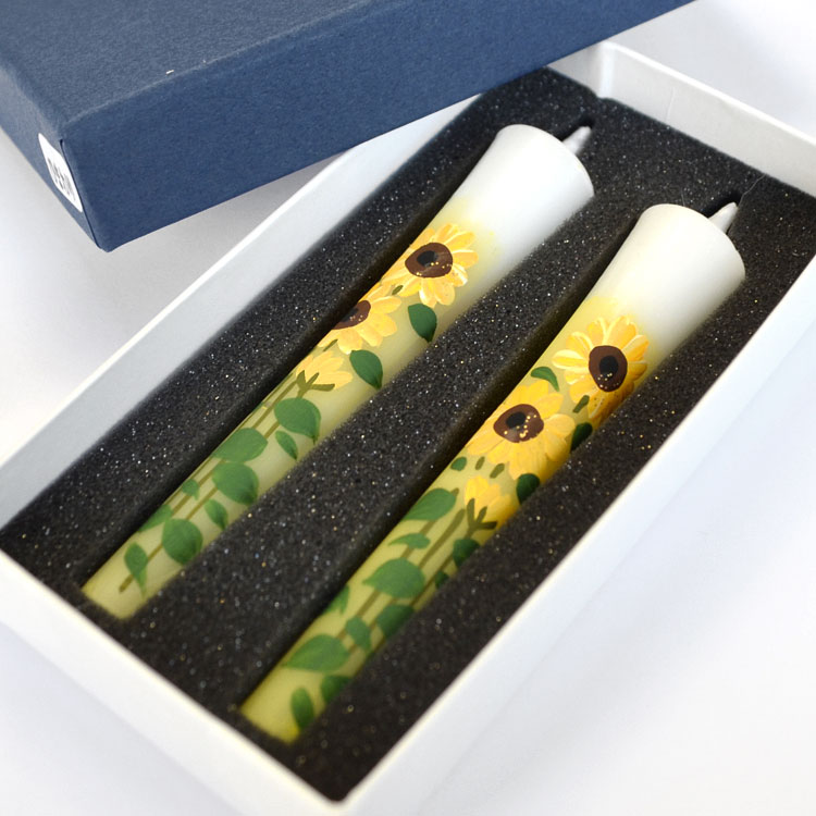 楽天市場】【夏限定品】手描き絵ろうそく「蓮と金魚」3号2本入り