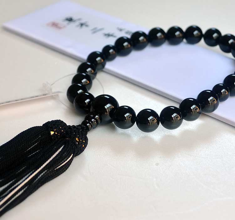 仏珠（玉石王花玉） 栴檀22玉 虎眼石仕立《桐箱入》【男性用 片手数珠(念珠) 仏具】