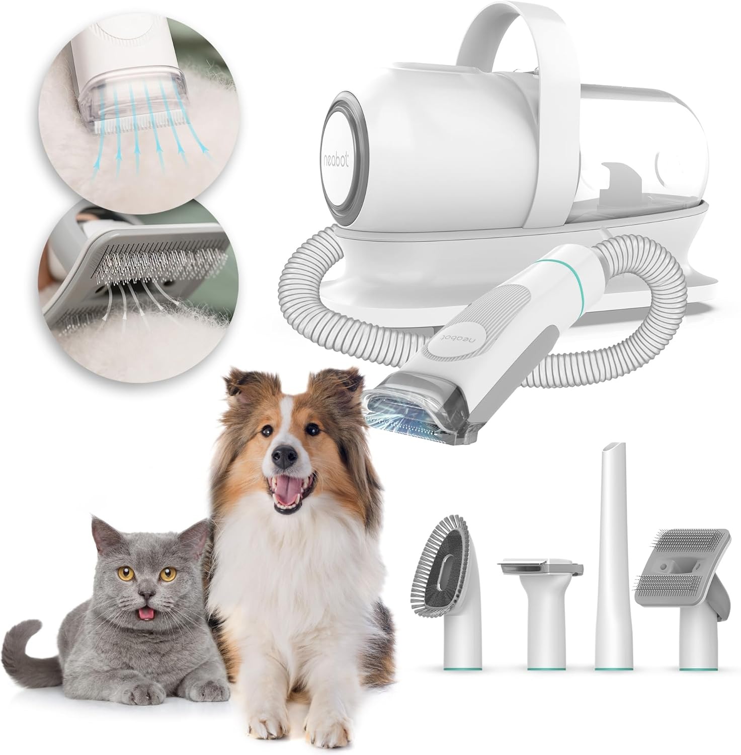 楽天市場】ブラシと掃除機一体型Neabot ペット用バリカン 犬 猫美容器