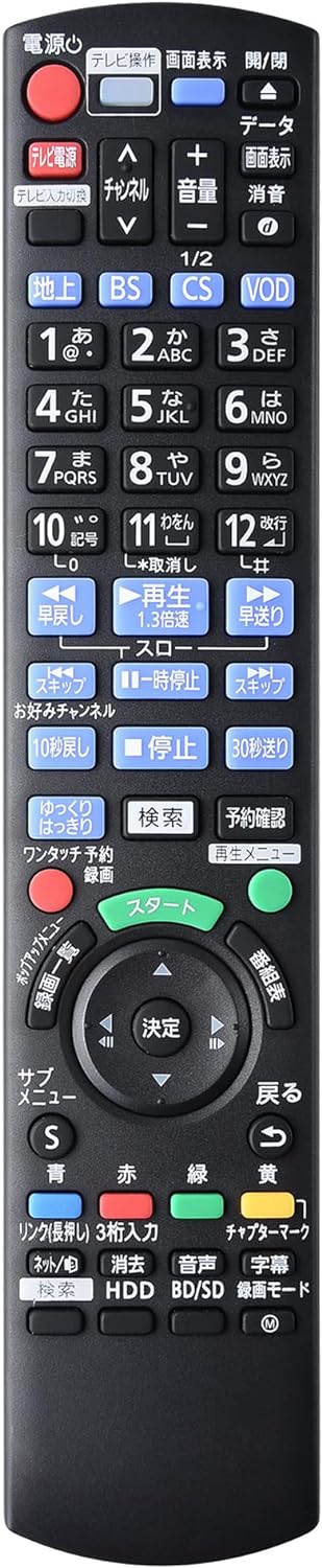 楽天市場】ブルーレイ ディスク DVD レコーダー リモコン N2QAYB001086 適用 パナソニック Panasonic ブルーレイ DVD  プレーヤー レコーダー リモコン 対応 Panasonic ブルーレイ レコーダー リモコン Panasonic BD IR6 リモコン  N2QAYB001086 代表適用機種 DMR-BRW1020 ...