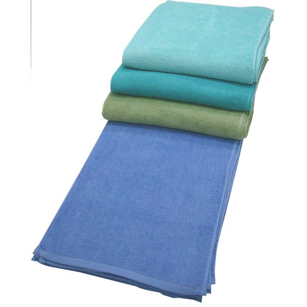 業務用 フェイスタオル/洗顔タオル 【ブルー 60枚セット】 240匁 34cm×86cm 綿100％ 〔美容院 整骨院〕