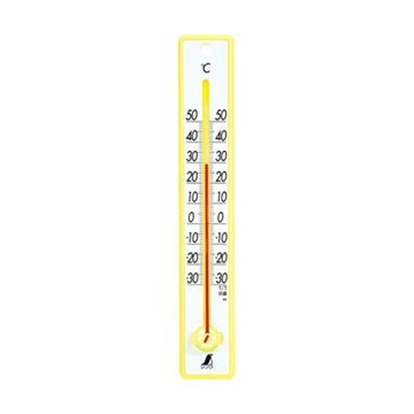 （まとめ）シンワ 寒暖計 25cm イエロー48357 1個【×20セット】