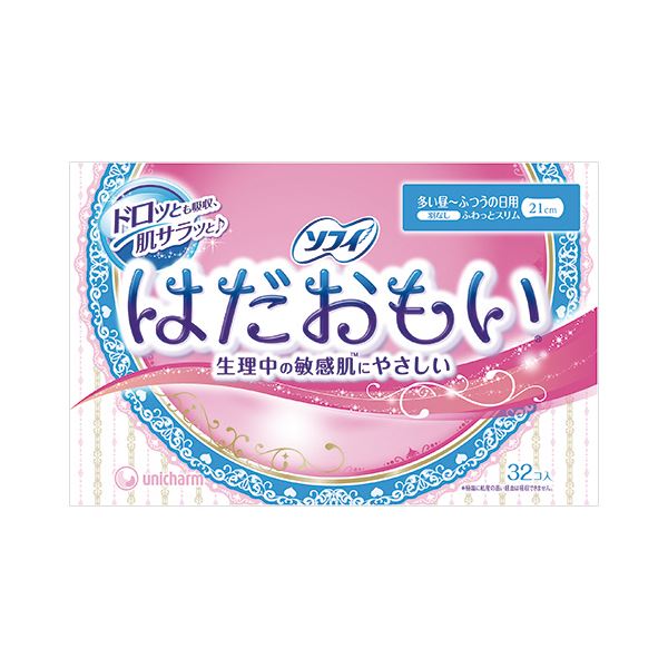 (まとめ) ユニ・チャーム ソフィ はだおもい 原則としての日用 羽なし 1容器に並べる(32個)  【×30書き割り】