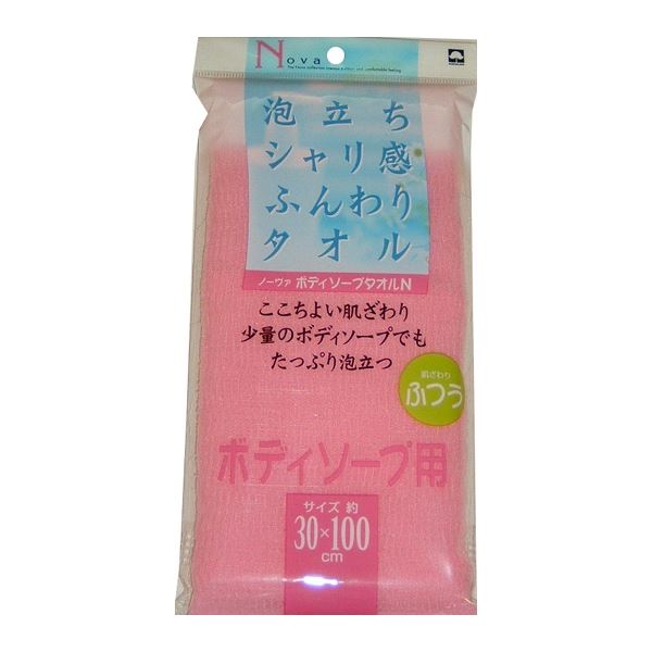 (まとめ) 上半身西洋手ぬぐい/二階建てバス装置 【さくら色】 ふつう 幅30×長さ100珊 ノーヴァ ボディソープタオルN 【×240個書き割り】