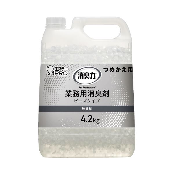 (まとめ) エステー 消臭力 御勤め用 ビーズ 詰め替え 4.2kg 無芳ばしさ 【×3書き割り】