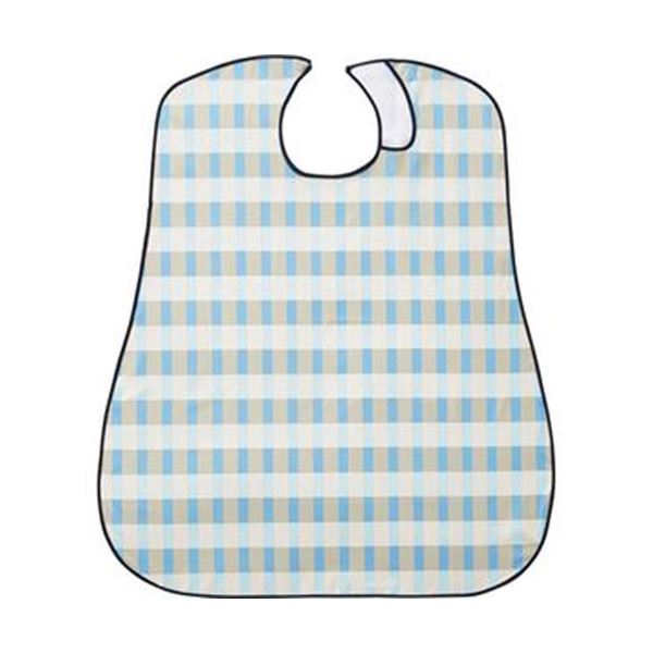 （まとめ）竹虎 ソフラピレンエプロンボーダーチェック 青碧 1枚【×20書き割り】