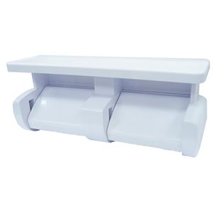 【6個セット】 トイレットペーパーホルダー 【棚付き 2連型】 約幅33.6×奥行14.5×高さ10cm 〔店舗 お店 オフィス 会社 備品〕 10,604円
