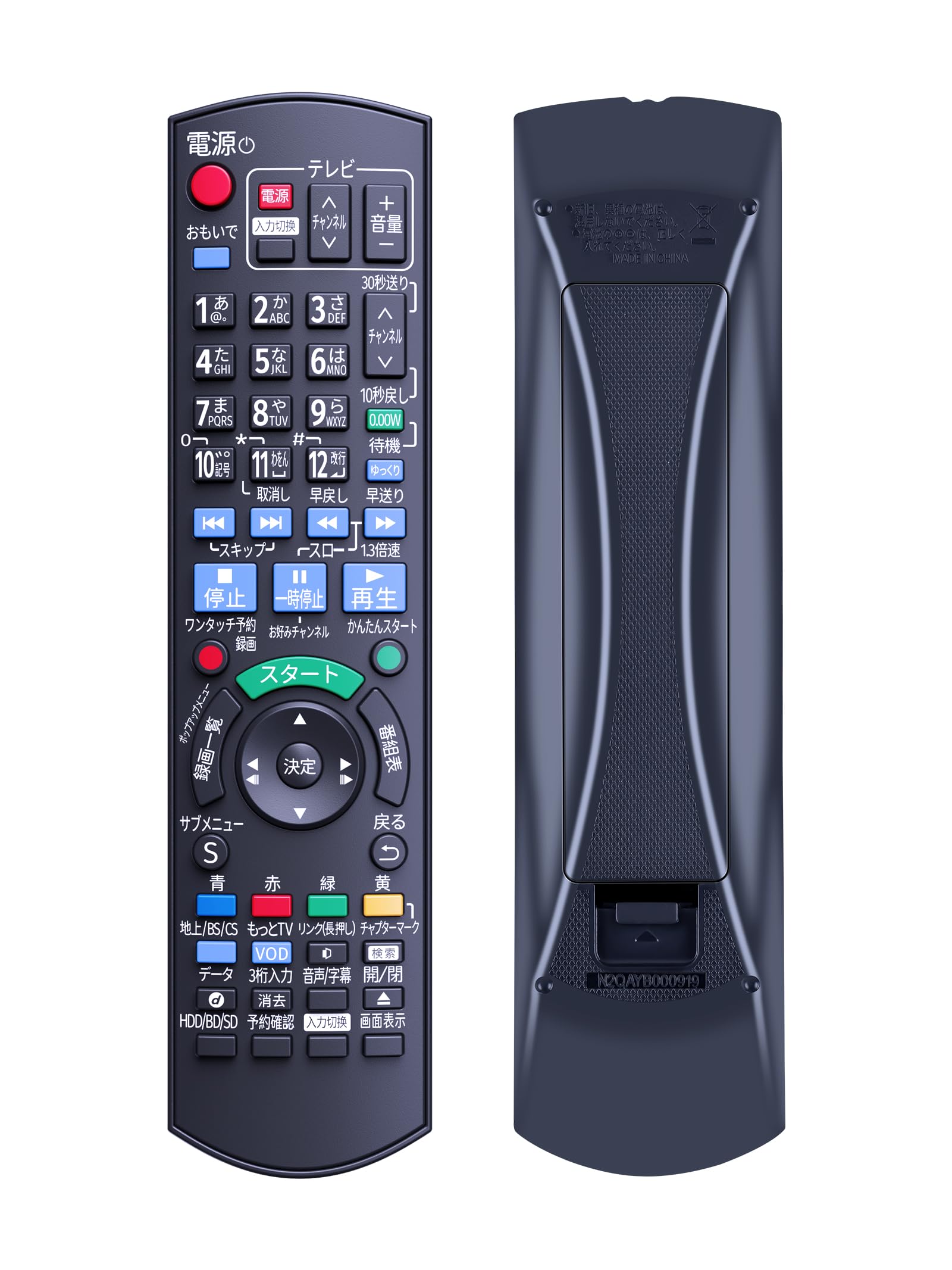 ［リモコン付］Panasonic ブルーレイレコーダー 楽天市場】ブルーレイ ディスク DVD レコーダー リモコン N2QAYB001086