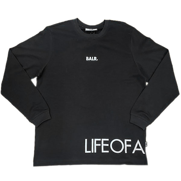 <全品10%OFFクーポン発行中> ボーラー(BALR.) B11111012 BLK サッカー 日本限定 LOAB STRAIGHT L/S T-SHIRT 長袖Tシャツ 22SS|ANSPO