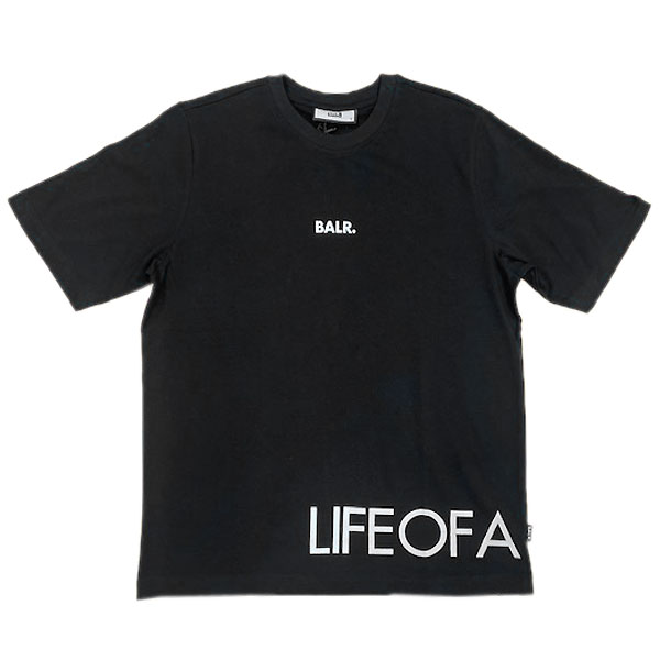 <全品10%OFFクーポン発行中> ボーラー(BALR.) B11121063 BLK サッカー LIFE OF A BALR. T-SHIRT 半袖Tシャツ 22SS|ANSPO