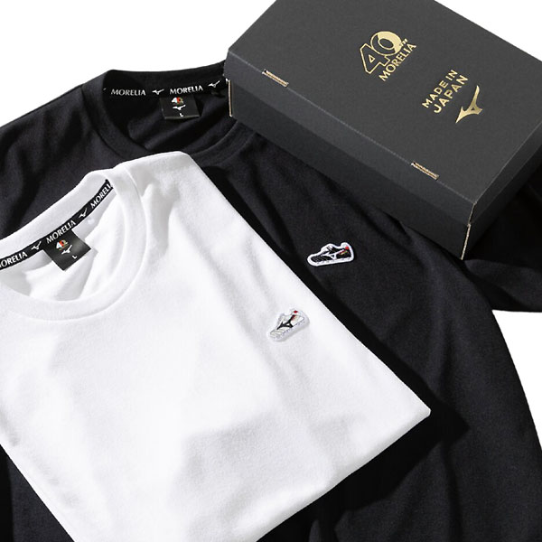 ＜全品10%OFFクーポン券ふり出し中＞  ミズノ（MIZUNO） P2MAC05540  蹴球  フットサル  40周年計画すること 制限事項商いもの モレリア ティーシャツ 2枚組  25SS スポーツ・アウトドア-メンズウェア-サッカー・フットサル