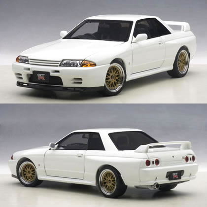 楽天市場 絶版品 オートアート 1 18 日産 スカイライン Gt R R32 Vスペックii チューンド バージョン ホワイト カーホビーショップ アンサー