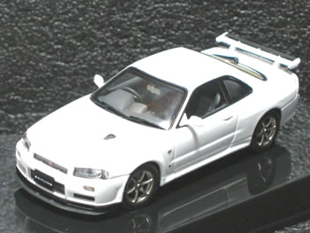 ※外箱 箱破れ極少1カ所有※【絶版品】オートアート 1/43 日産 スカイライン R34 GT-R Vスペック II ホワイト