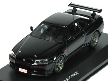 ※外箱黄ばみ小有※【絶版品】京商 1/43 日産 スカイライン R34 GT-R ニュルブルクリンク テストカー ブラック