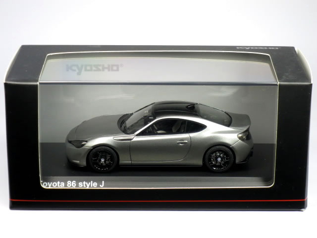 ※クリアケース ヒビ割れ大 1カ所有※ 京商 1/43 トヨタ 86 スタイル J マットグレー (左ハンドル)