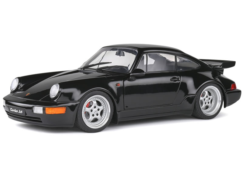 レア！ソリド 1/18 ポルシェ911ターボ3.6 ソリド1/18ポルシェ911(964)Turbo3,6 1990 ブラック - メルカリ