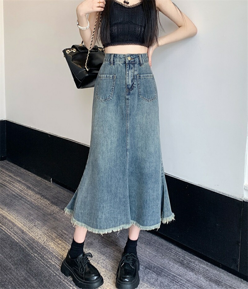 楽天市場】デニム スカート ロング レディース ロングスカート