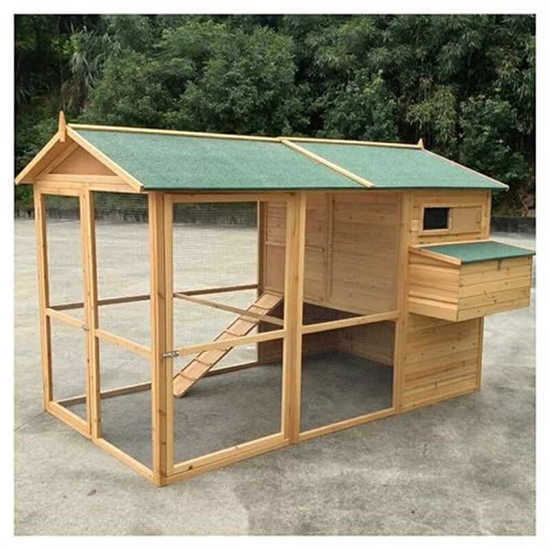 鶏掘っ立て小屋 大型純一無雑材鶏伏せ籠 室外用の繁殖伏せ籠 お盆付き添い人多扉心積もり 精神的な統合が飾り気の無い 屋内および室外用15羽の鶏を封じ込める能力のある(Black)
