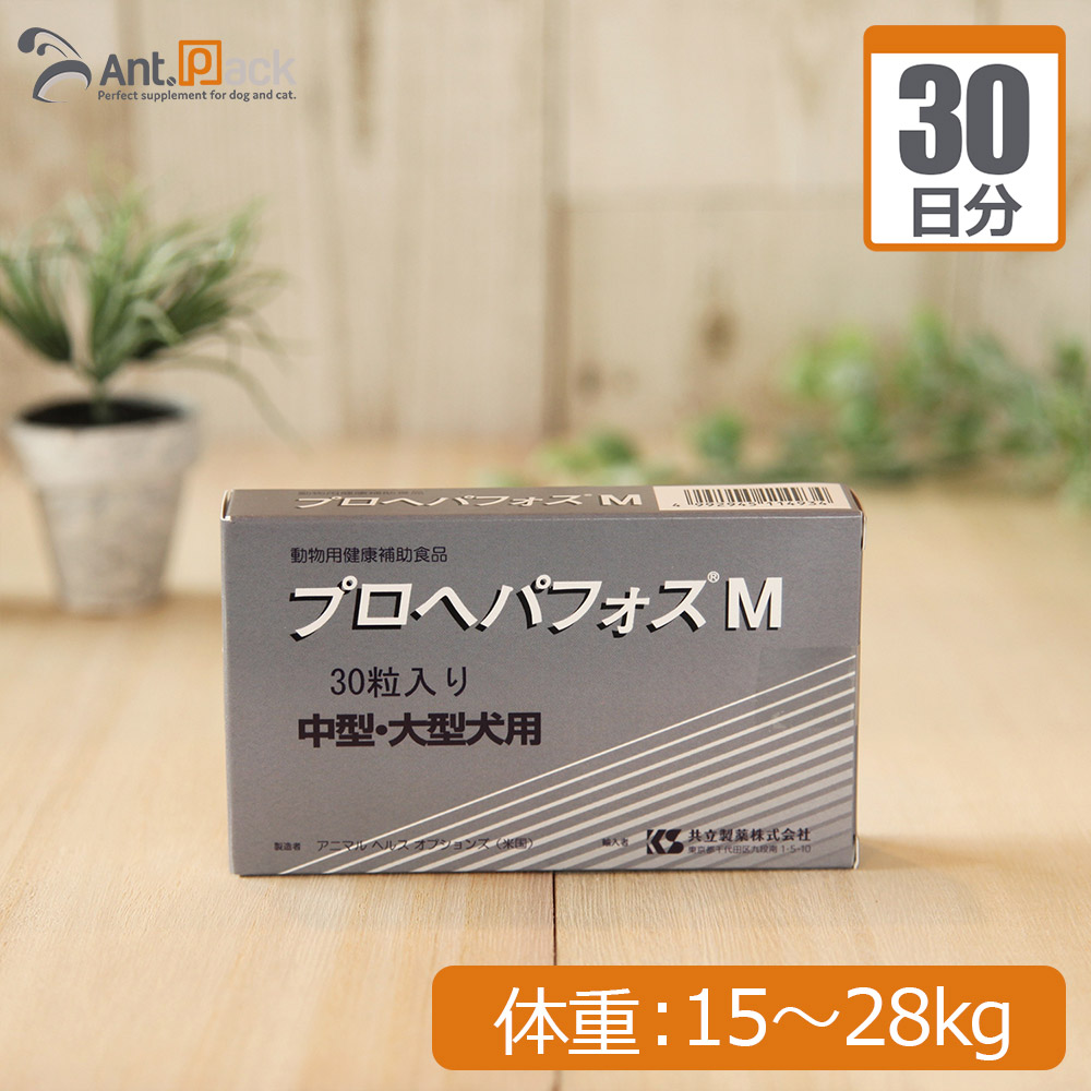 【送料無料】 共立製薬 プロヘパフォスM (中型・大型犬用） 体重15kg～28kg 1日2粒30日分